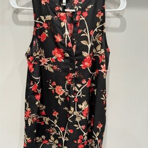 Joie Floral Blouse - Black and Red